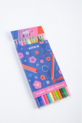 Олівці кольорові, 12 штук, пластикові,KITE